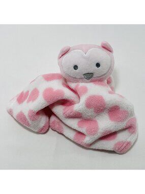 Gentle Steps Security Blanket Owl Lovey Blankie Plush Toy Pink Heart Girl Hooter